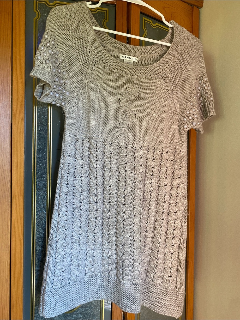Hannah Taupe Knit Sweater Top